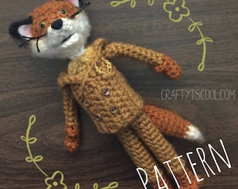 PATTERN PDF Mr. Fox amigurumi PATTERN Fantastic Crochet Fan Art