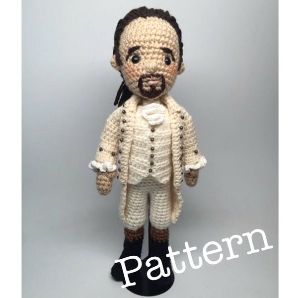 PATTERN PDF Alexander Hamilton Amigurumi Crochet Doll Crochet doll Pattern