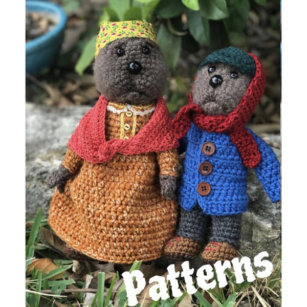 PATTERN PDFs Christmas Otter family decorations Set Crochet doll PATTERNS