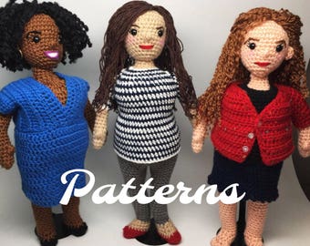 PATTERN PDFs Curvy Girl Choose Your Own Amigurumi Crochet Doll Pattern