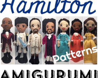 PATTERN PDFs Hamilton Amigurumi Crochet Doll Crochet dolls Pattern Set