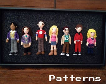 PATTERN PDFs PATTERNS Set of 7 Nerdy Scientific Theory Crochet Amigurumi Dolls doll Patterns