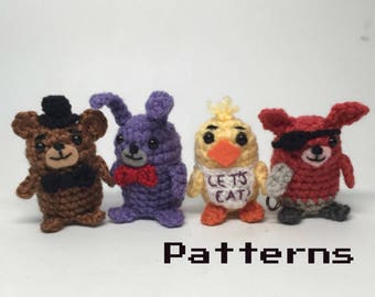 Easy PATTERN PDF FNAF Five of Freddy's Nights at a Pizza Place Crochet doll Amigurumi Patterns