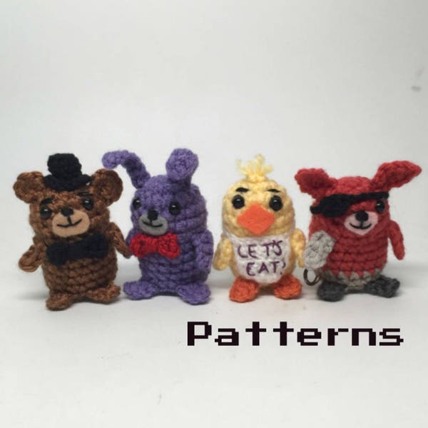 Easy PATTERN PDF FNAF Five of Freddy's Nights at a Pizza Place Crochet doll Amigurumi Patterns