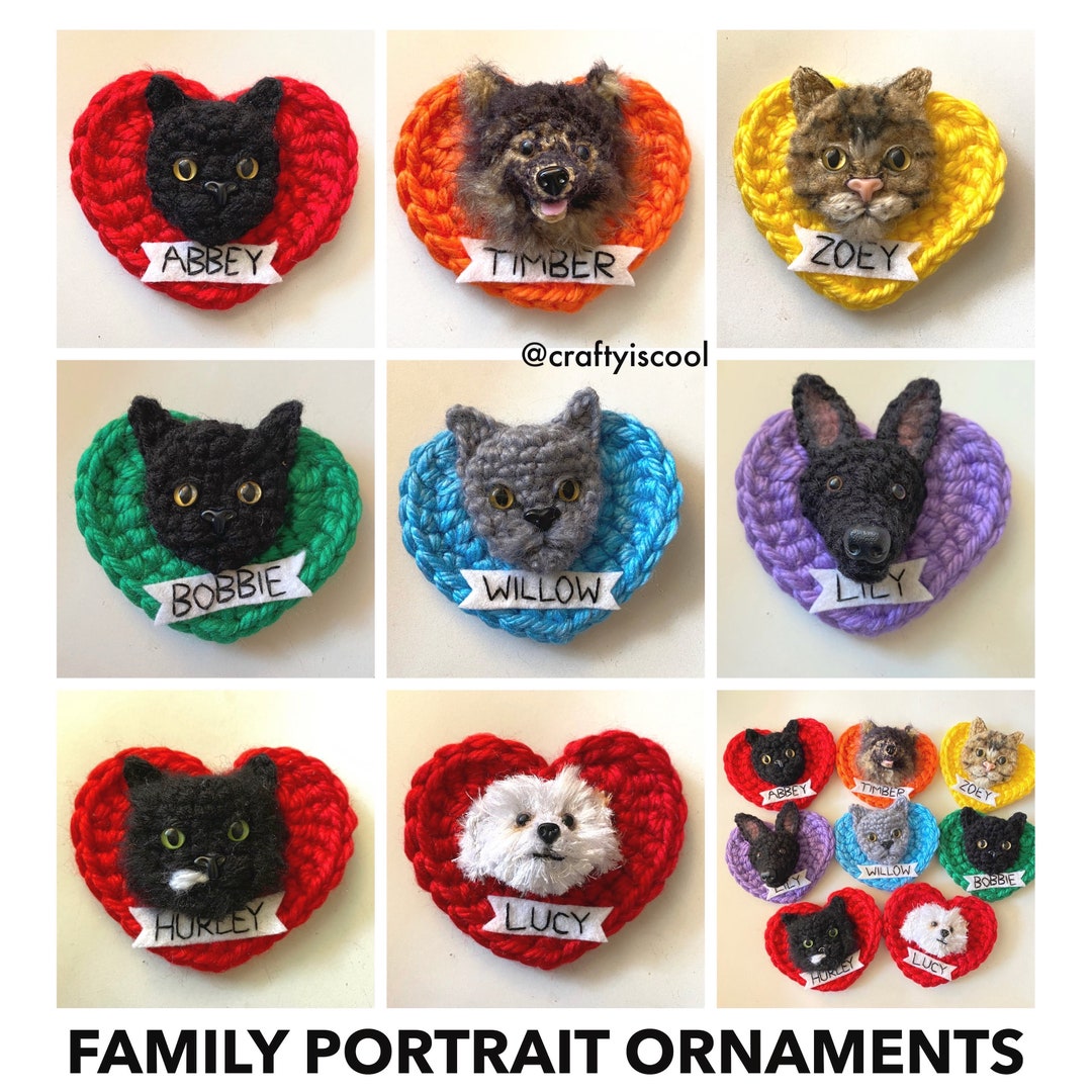 パターン PDF ペットの肖像画の飾り 犬または猫のパターン - Etsy 日本