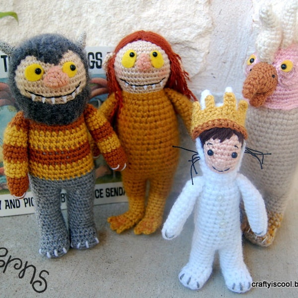 PDF MODELLI MODELLI Wild Things Are Wild Set di quattro bambole all'uncinetto Modelli per bambole Amigurumi all'uncinetto