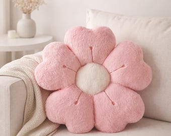 Cojín de felpa con forma de flor / Cojín de margarita