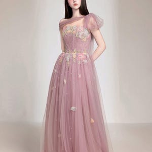blush pink formal dress Blush Pink Prom Dresses Long Satin Front Slit Evening Gowns