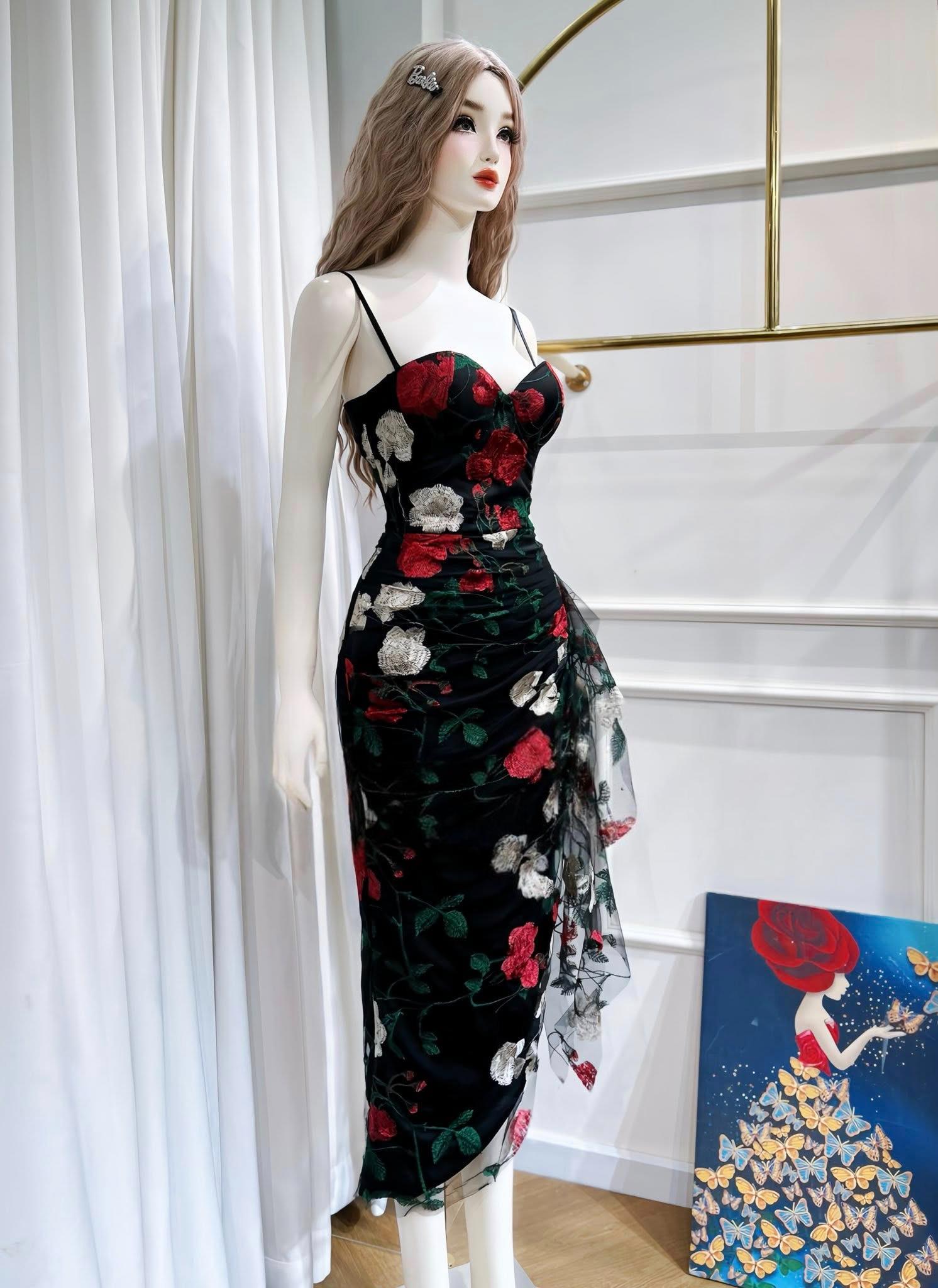 Red Rose Formal Dress - Etsy