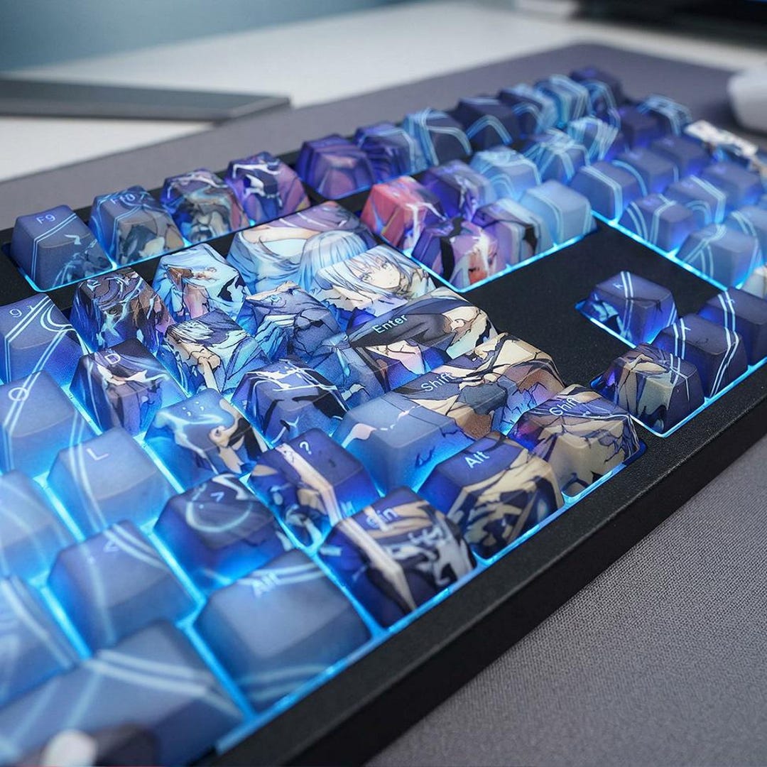 Rimuru Inspired Anime Keycaps, Slime Theme Translucent PBT Mechanical ...