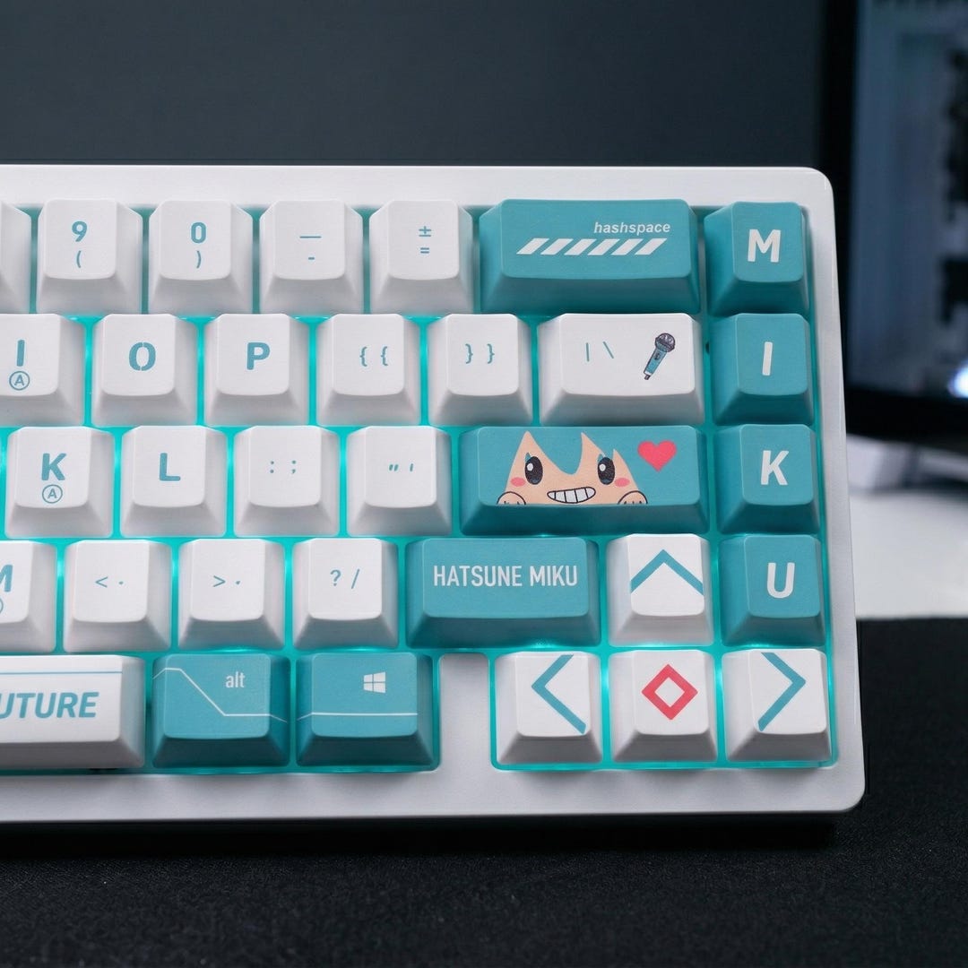 Anime Miku PBT Keycaps, Vocaloid Keyboard Keycap Set, Mechanical Gaming ...