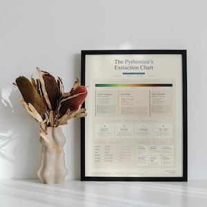 Python Espresso Extraction Chart — Coffee Poster for Developers, Funny Coder Gift, Home Office Wall Art, Digital Download