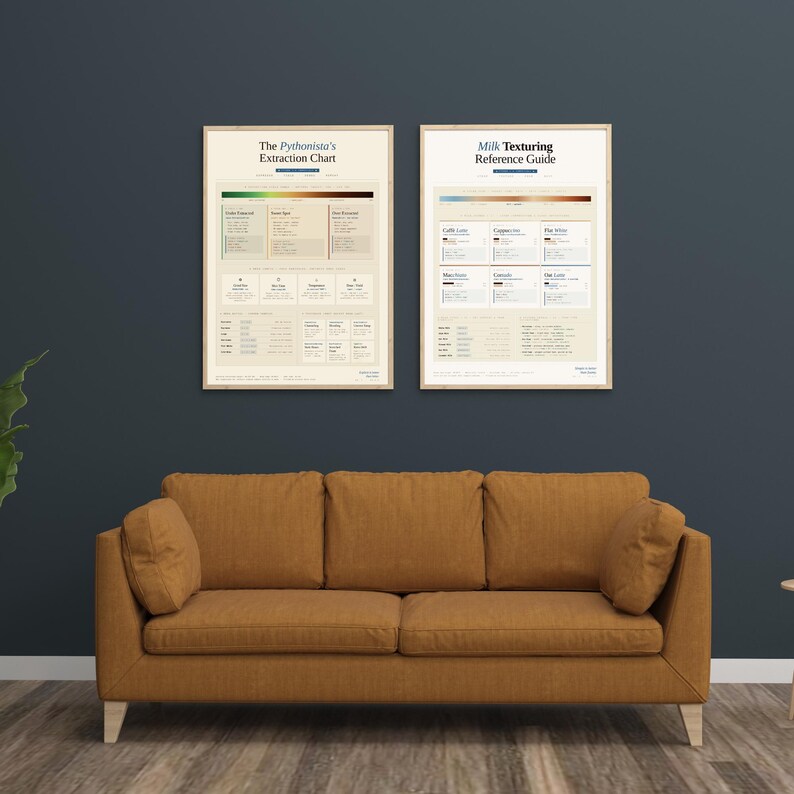 Python Espresso Extraction Chart — Coffee Poster for Developers, Funny Coder Gift, Home Office Wall Art, Digital Download image 7