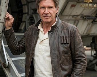 Handmade TFA Han Solo Leather Jacket - Star Wars Inspired Cosplay Costume - Brown Smuggler Coat