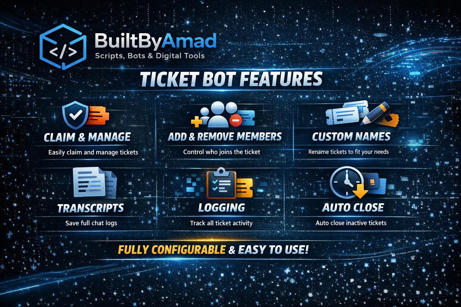 Custom Discord Ticket Bot Source Code | Discord Server Setup Pack - Etsy