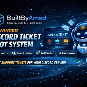 Custom Discord Ticket Bot Source Code | Discord Server Setup Pack