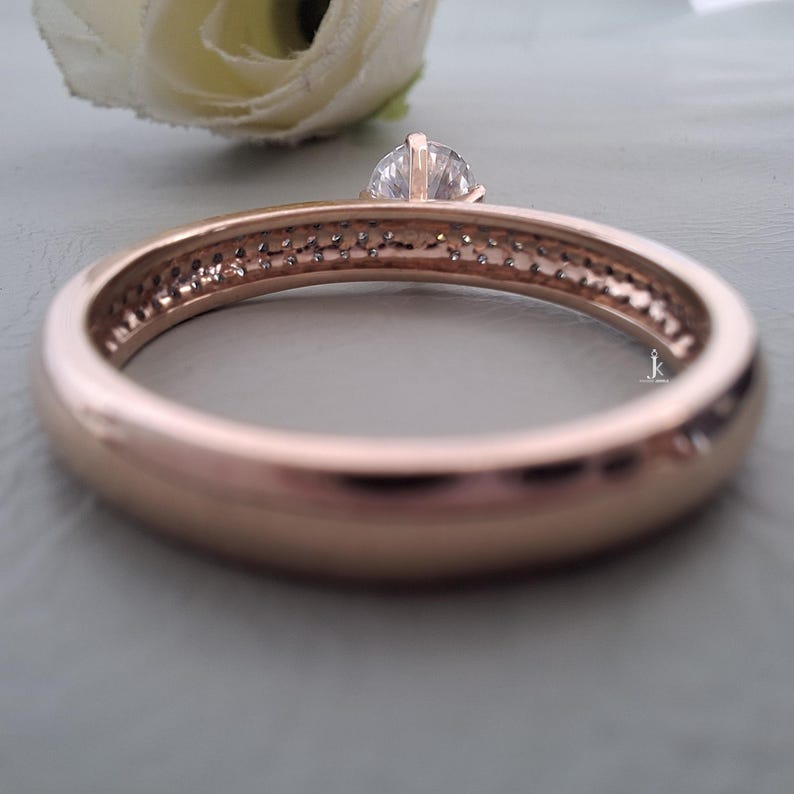 Lab Grown Diamond Engagement Ring: Three Row Pave, Round Cut Bridal ...