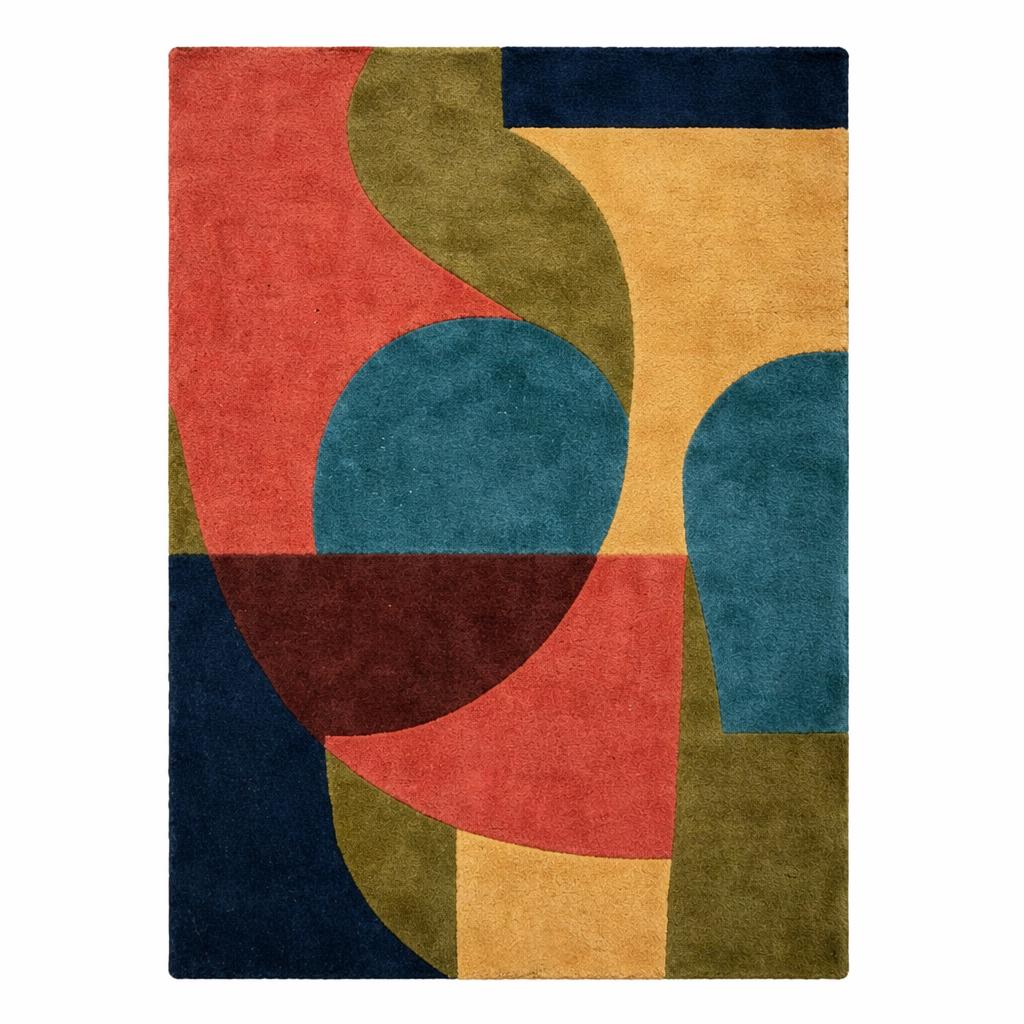 Round Arch Rug Sage Green Geometric Arch Rug - Modern Scandi Forest Green Area Rug ...