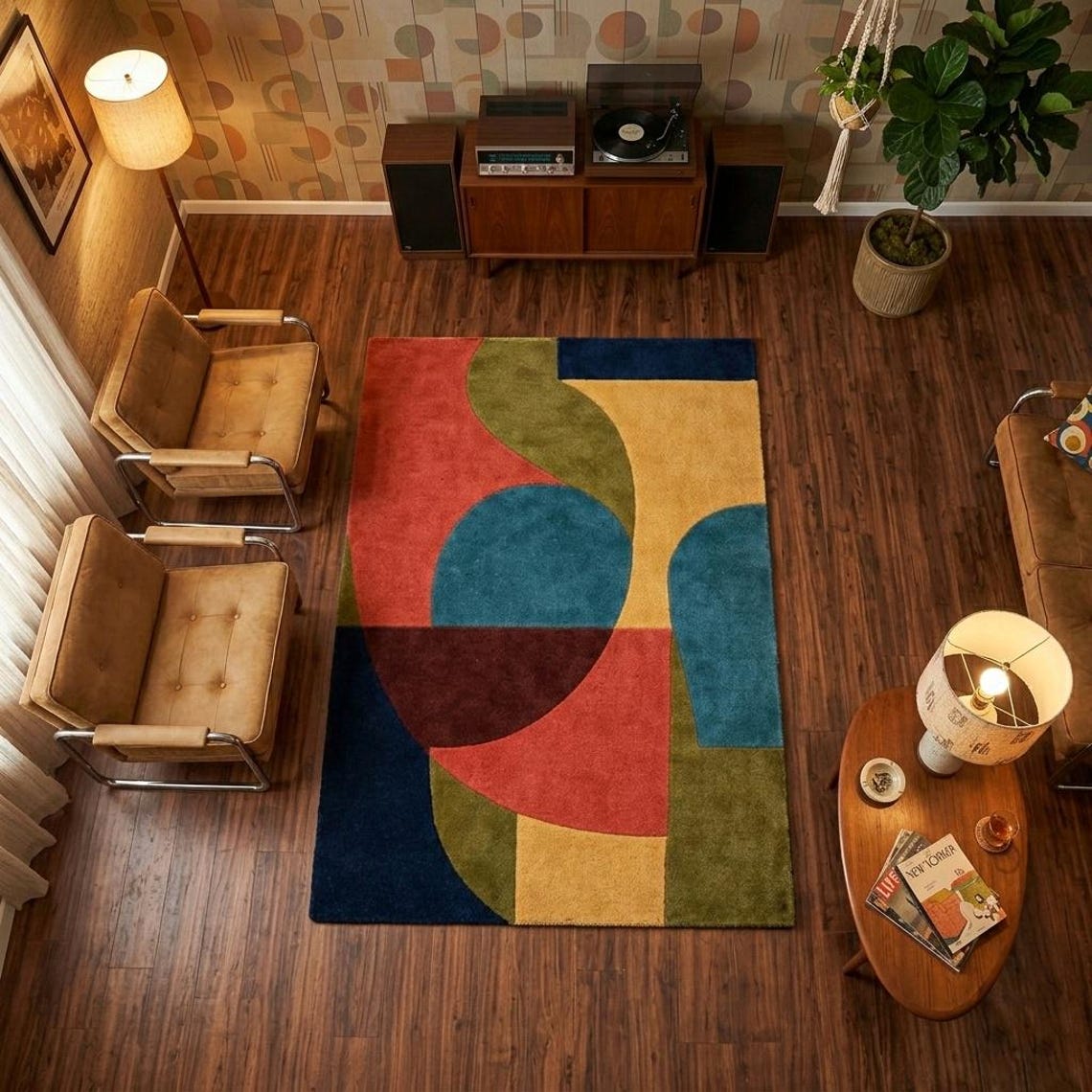 Round Arch Rug Sage Green Geometric Arch Rug - Modern Scandi Forest Green Area Rug ...
