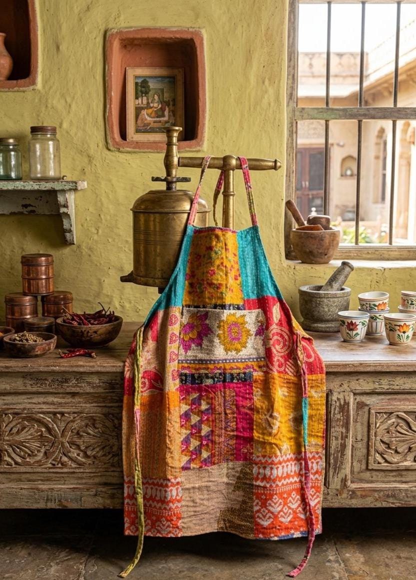 Assorted Aprons Handmade Patchwork Apron, Quilted Kitchen Apron, Assorted Boho Kantha ...