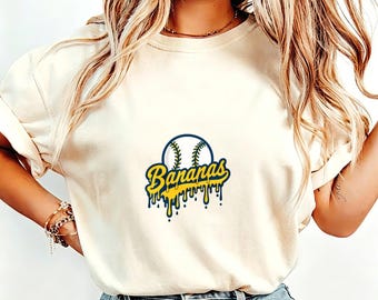 Koszulka baseballowa Retro Savannah Bananas, stylowy kremowy top z nadrukiem z logo Drip, luźny krój, codzienna odzież dla mężczyzn i kobiet