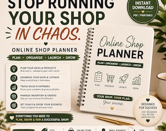 Online Shop Planner Printable | Etsy Seller Planner | Small Business Organizer | Shop Management & Sales Tracker PDF