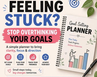 Goal Setting Planner Printable PDF | Personal Growth & Life Reset Journal | Habit Tracker Digital Download