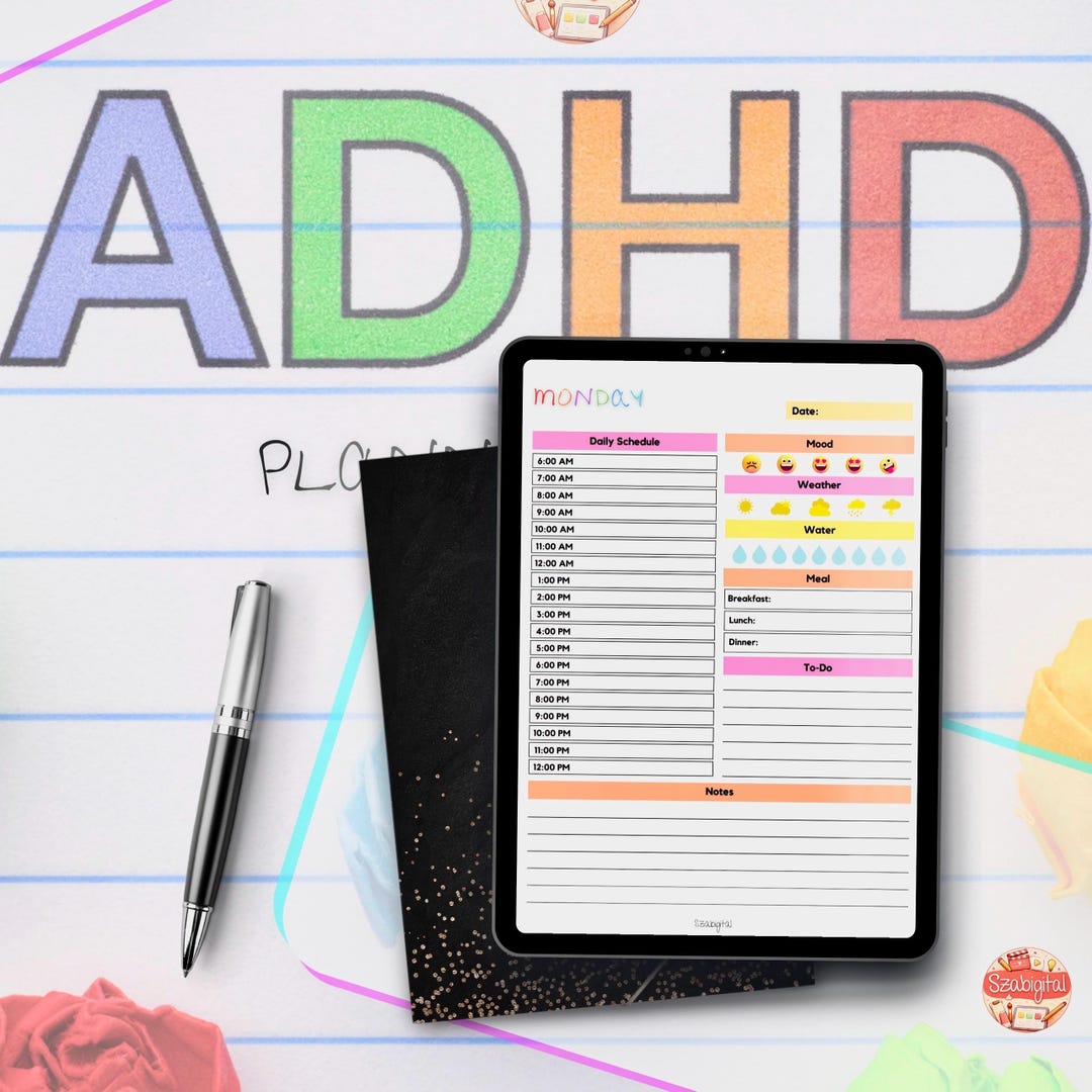 ADHD Planner for Kids, Dated Executive Function Support, Neurodivergent ...