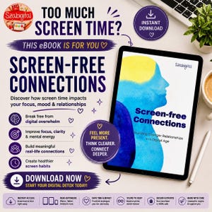 Digital Detox eBook, Reduce Screen Time & Improve Focus, Mindfulness and Productivity Guide, PDF Download
