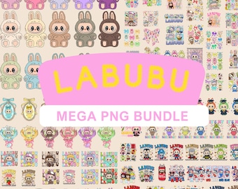 Paquete de imágenes PNG del personaje de dibujos animados Labubu (descarga digital)