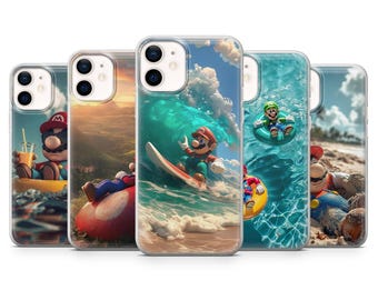 Capa para celular do Super Mario com estampa do Mario e Luigi para iPhone, Samsung, Pixel e outros (envie-nos uma mensagem).