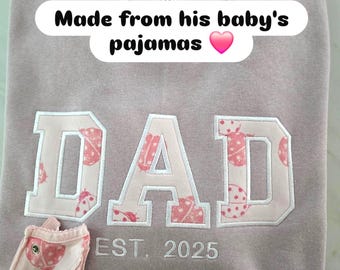 Personalized Dad Sweatshirt with Name Custom Pullover from Baby Clothes Keepsake Birth Gift for Daddy Christmas Present Gift for Fathers Day