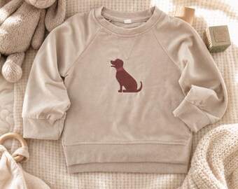 Red Lab Baby Gift Personalized Pet Sweater Embroidered Infant Clothing Custom Toddler Shirt Dog Fan Gift Labrador Puppy Clothing First
