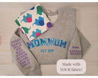 Personalized Grandma Sweatshirt Embroidered Nana Shirt from Swaddle Blanket Keepsake Gift for Mommom Christmas Present Gigi Applique Sweater