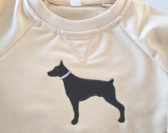 Custom Doberman Baby Gift Personalized Pet Sweater for Kid Birthday Present Dog Lover Clothing Embroidered Puppy Toddler Sweatshirt Design