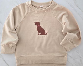 Red Lab Baby Gift Personalized Pet Sweater for First Birthday Present Dog Lover Celebration Clothing Embroidered Design Puppy Gift Labrador