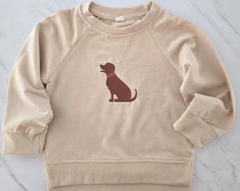 Red Lab Baby Gift Personalized Pet Sweater Embroidered Infant Clothing Custom Toddler Shirt Dog Fan Gift Labrador Puppy Clothing First