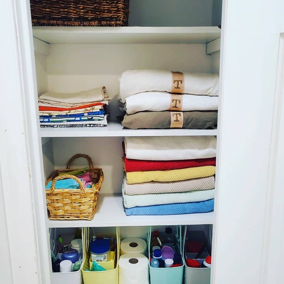 Bed Sheet Organizer Embroidered Elastic Band Linen Closet Etsy