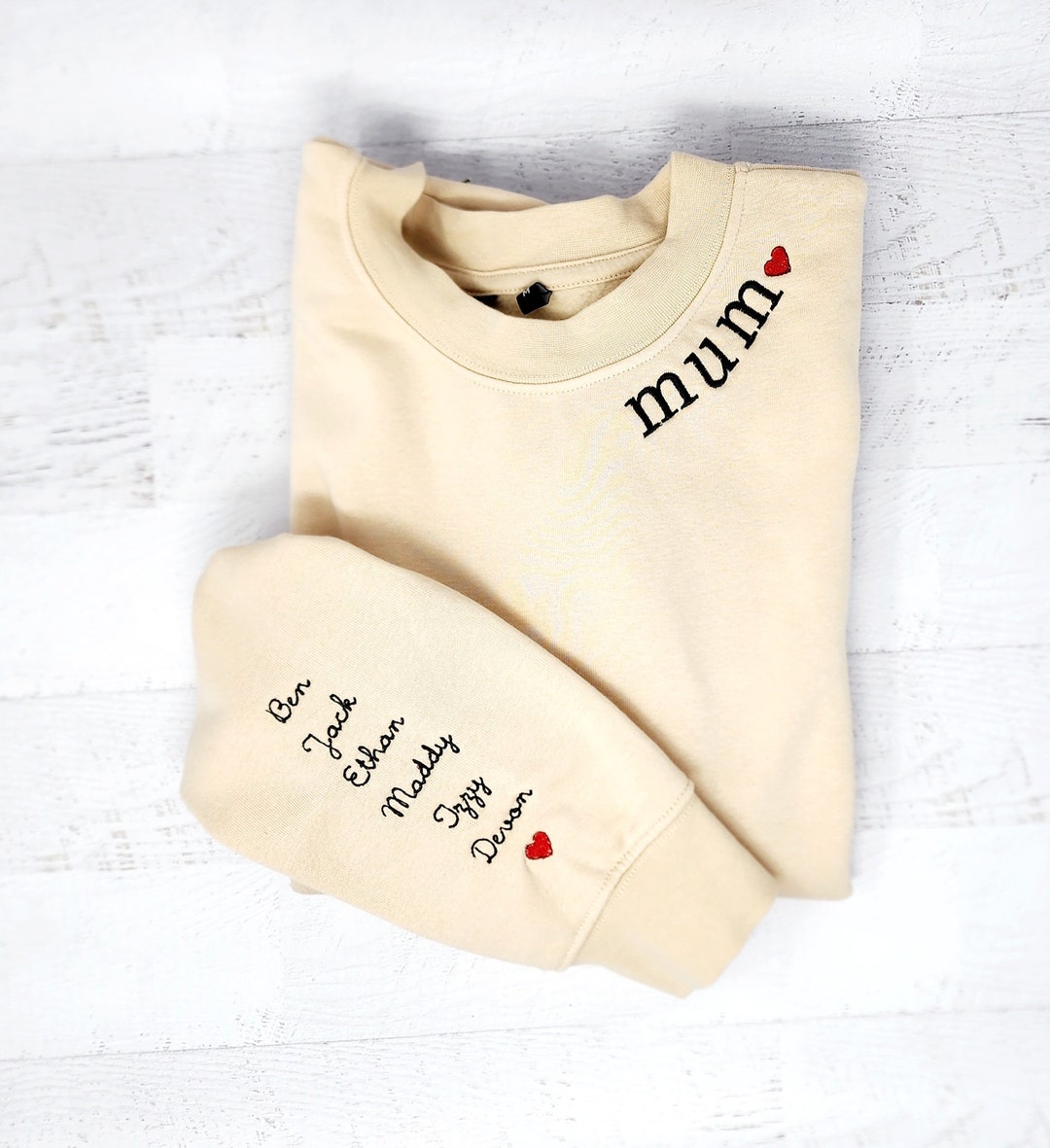 Mum Sweatshirt Embroidered Sweatshirt Personalized Mum Jumper With Kids