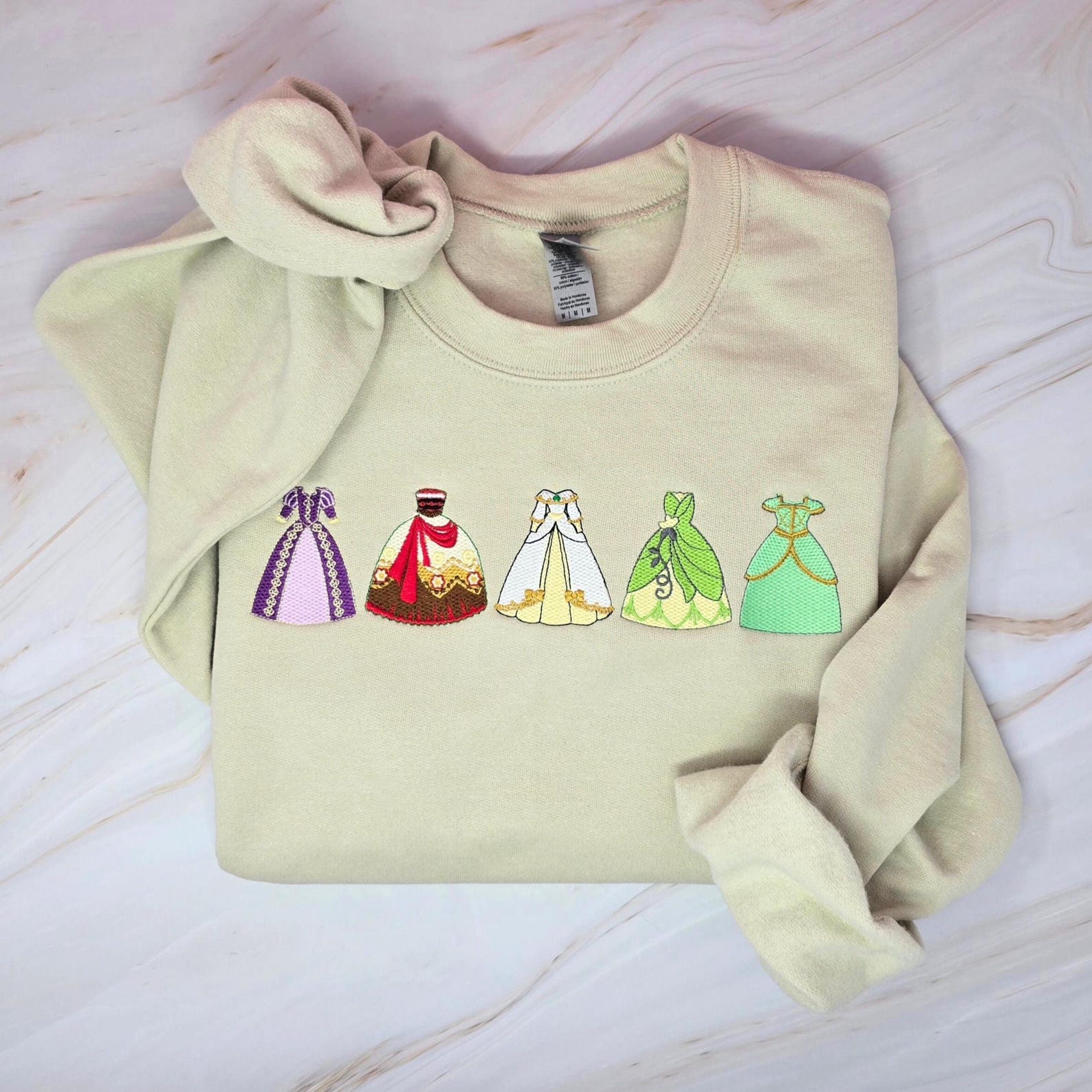 Princess Sweatshirt Embroidered Princess Shirt Custom Princess Gown ...