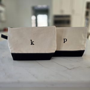 Monogrammed Makeup Bag Embroidered Canvas Bag Personalized Bridesmaid Gift Wedding Day Necessities Bride Gift Wedding Keepsake Maid of Honor image 7