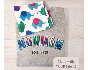 Personalized Grandma Sweatshirt with Name Custom Pullover from Swaddle Blanket Keepsake Birth Gift for Nana Christmas Present Family Photo