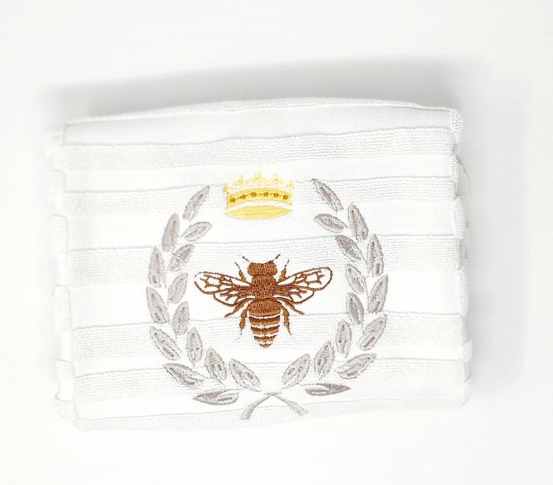 Embroidered Bath Mat With Queen Bee Shower Mat With Embroidered Bee ...