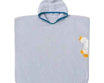 Beach Poncho Embroidery Blanks Personalized Gifts Diy Muslin Hooded Towel Kids Custom Wrap Pool Coverup Toddler Bath Cotton Fabric Baby