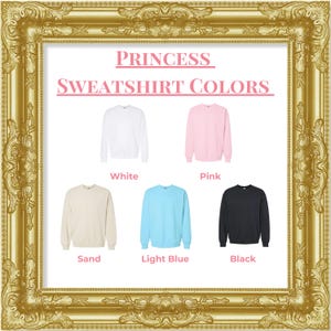 Princess Sweatshirt Embroidered Princess Shirt Custom Princess Gown ...