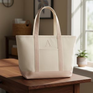 Monogrammed Tote Bag Embroidered Canvas Bag Personalized Bridesmaid Gift Wedding Party Custom Bag Bride Gift Wedding Keepsake Maid of Honor image 1