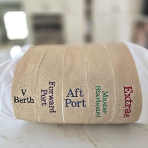 Personalized Bedsheet Organizer Embroidered Elastic Sheet Band Bed Sheet Keeper Linen Closet Organizer Custom Sheet Set Label Bedsheet Strap