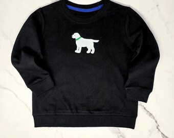 Dog Birthday Shirt Embroidered Baby Gift White Lab Appliqué Toddler Birthday Sweater Personalized Child Clothing Cotton Puppy Celebration
