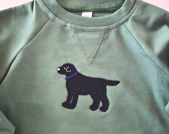 Custom Black Lab Baby Gift Personalized Pet Sweater for Kid Birthday Present Dog Lover Clothing Embroidered Design Puppy Gift Lab Sweatshirt