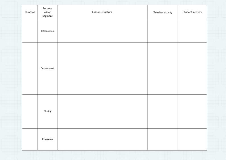 Lesson Plan Template - Etsy